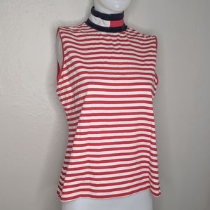 Tommy Hilfiger || Vintage Turtle Neck Tank Striped